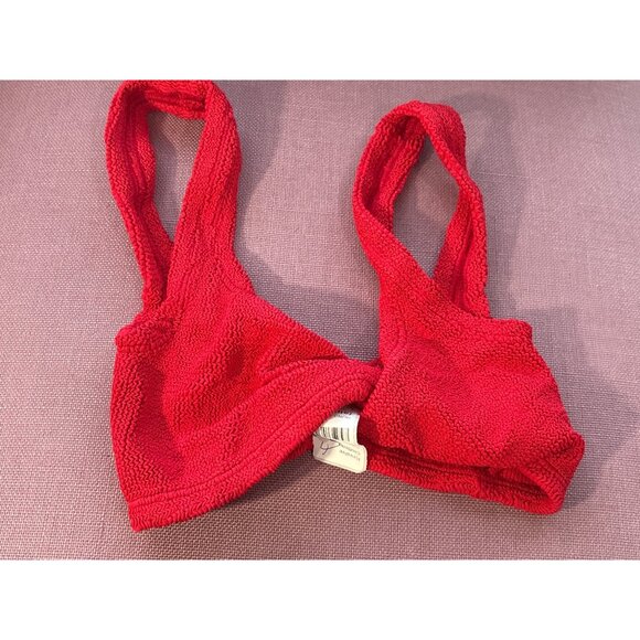 Hunza G Juno Bikini Top in Red One Size New Womens swimsuit - Picture 5 of 10